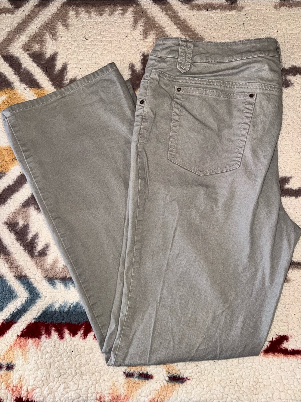 Anne Klein Light Gray Straight-Leg Jeans